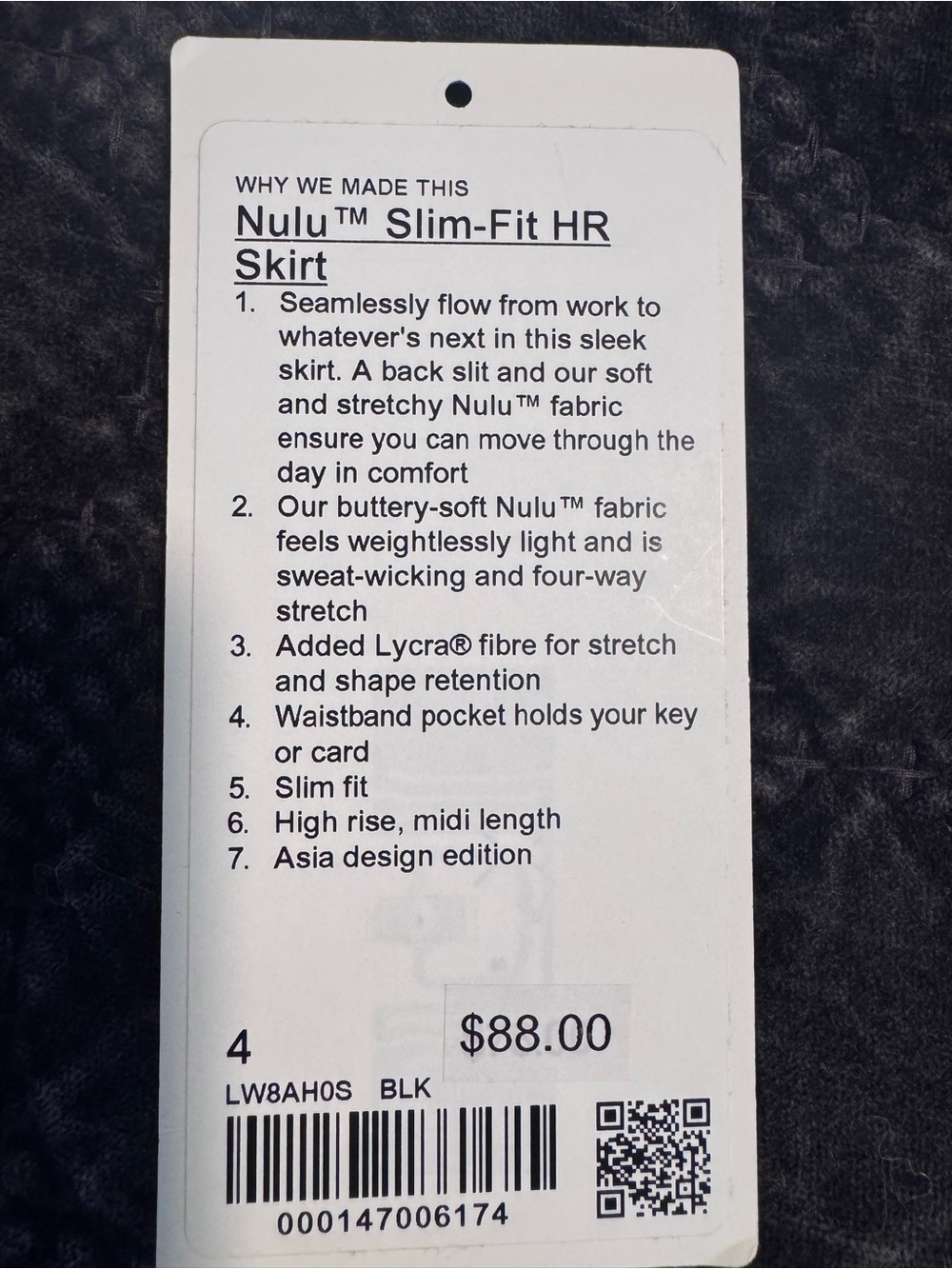 lululemon Nulu Slim-Fit Black High-Rise Skirt - Picture 4 of 7